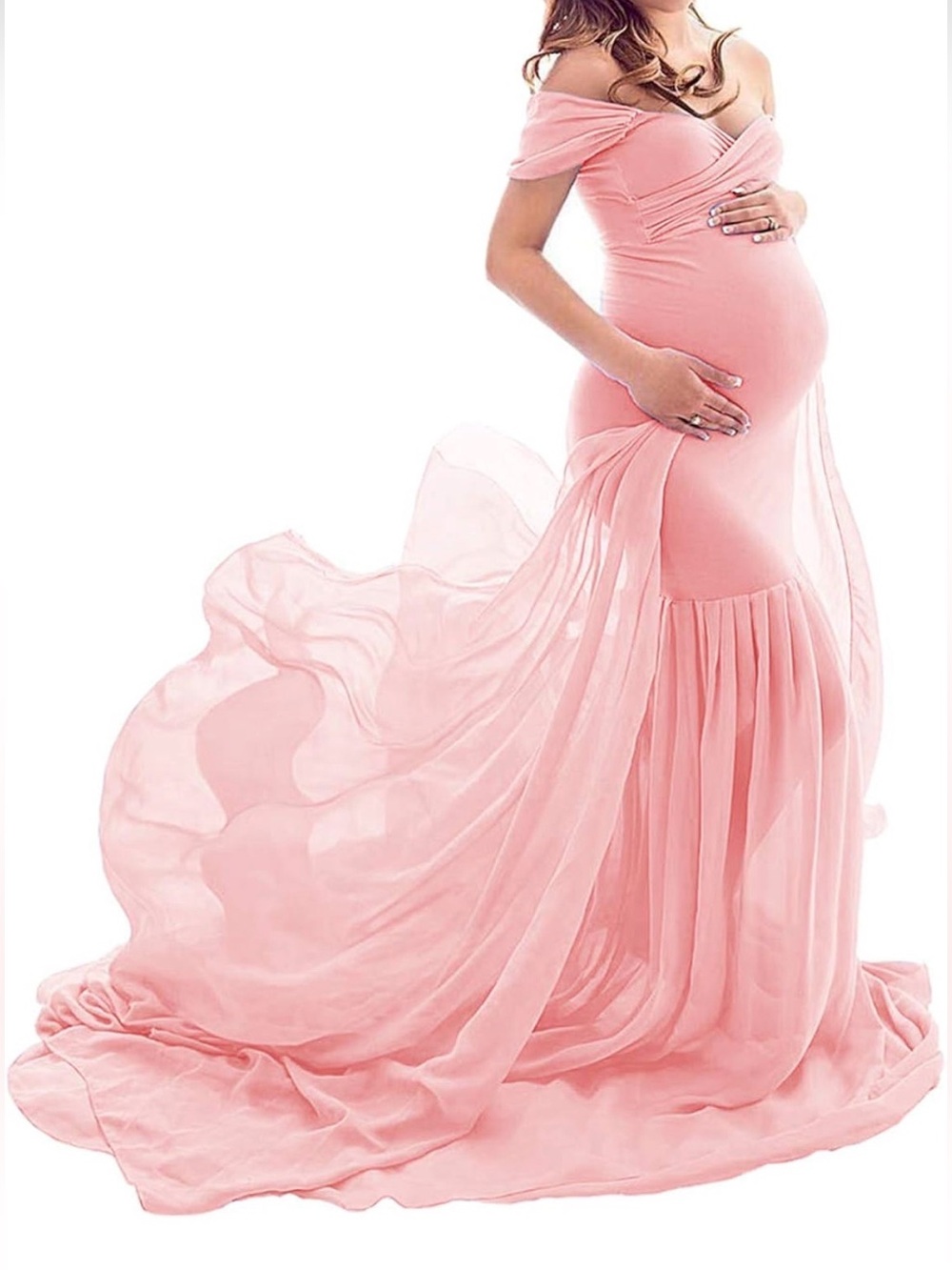 Light Pink Sleeveless Maternity Dress